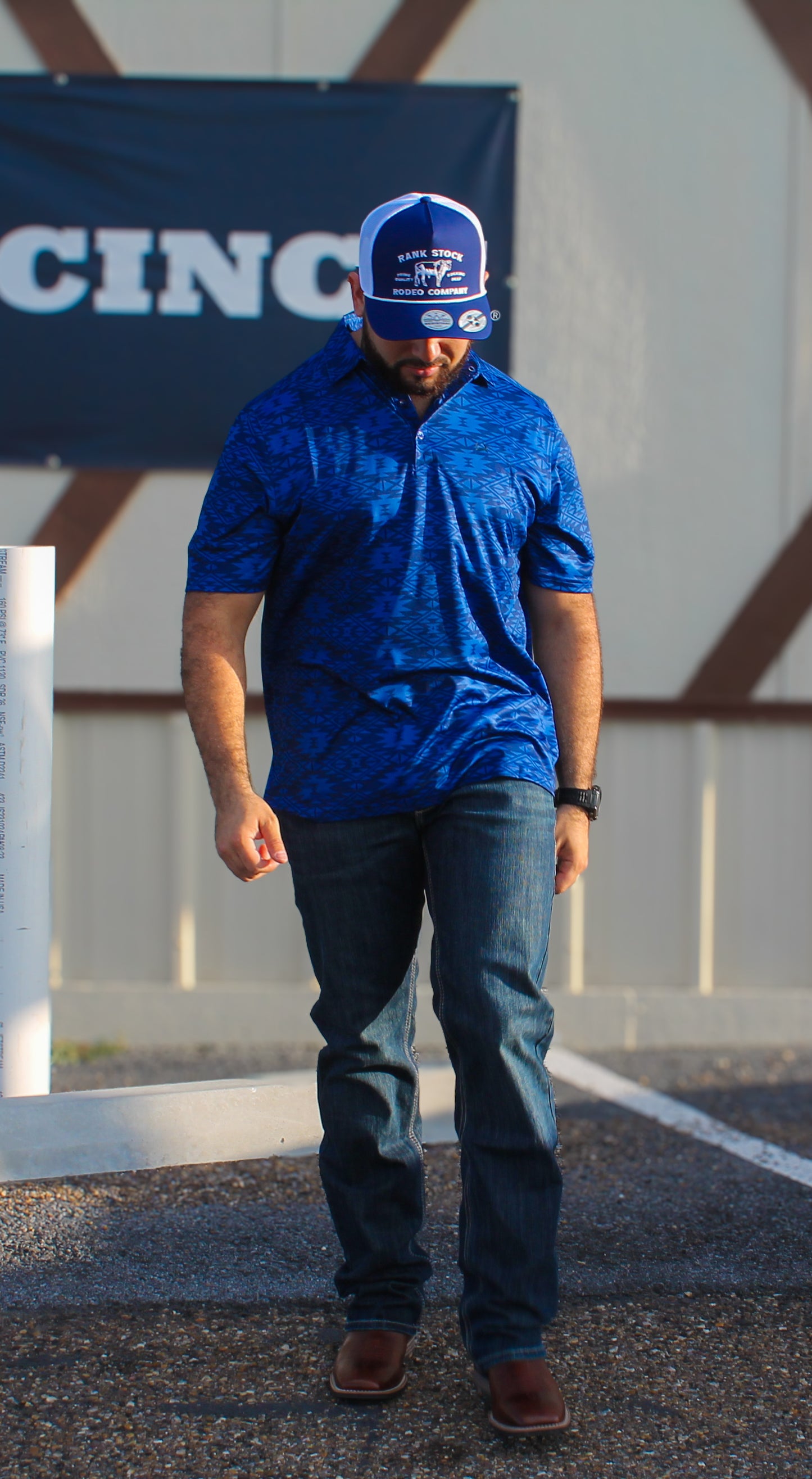 Cinch Arena Flex Polo- Aztec Royal