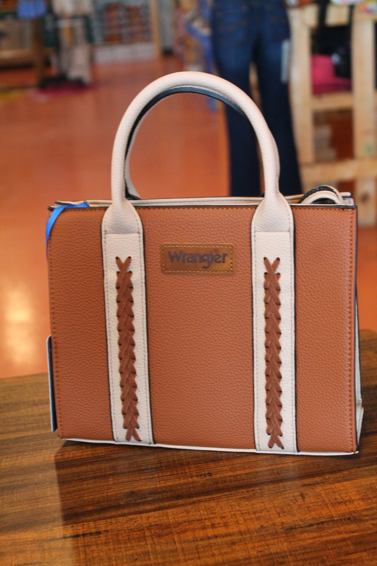 Wrangler Whipstitch Tote/Crossbody- Brown