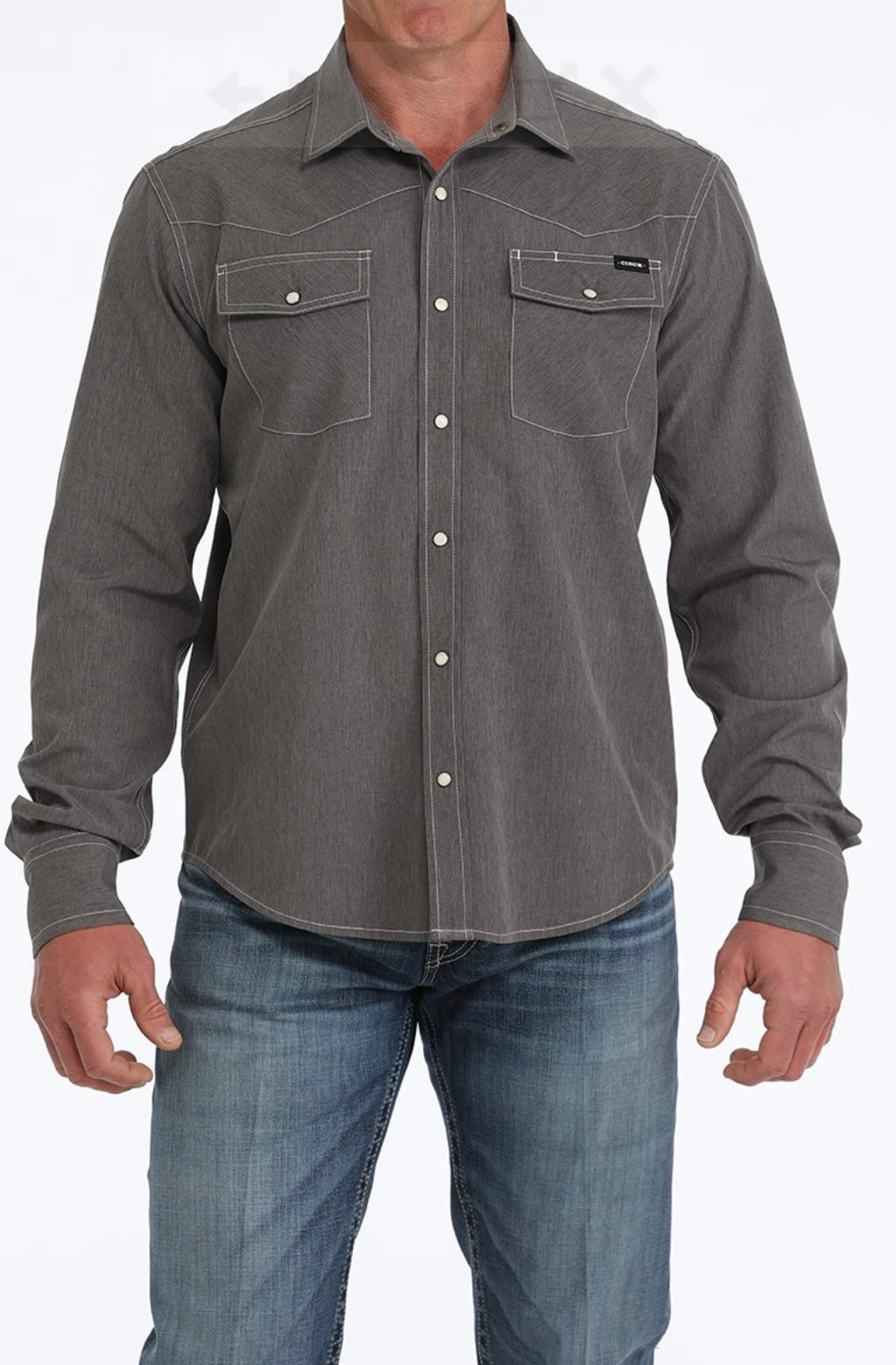 Menโs Cinch Charcoal Long Sleeve ๐