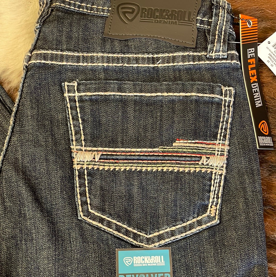 Rock&Roll Denim Straight Raised Revolver Straight Jeans - Dark Vintage