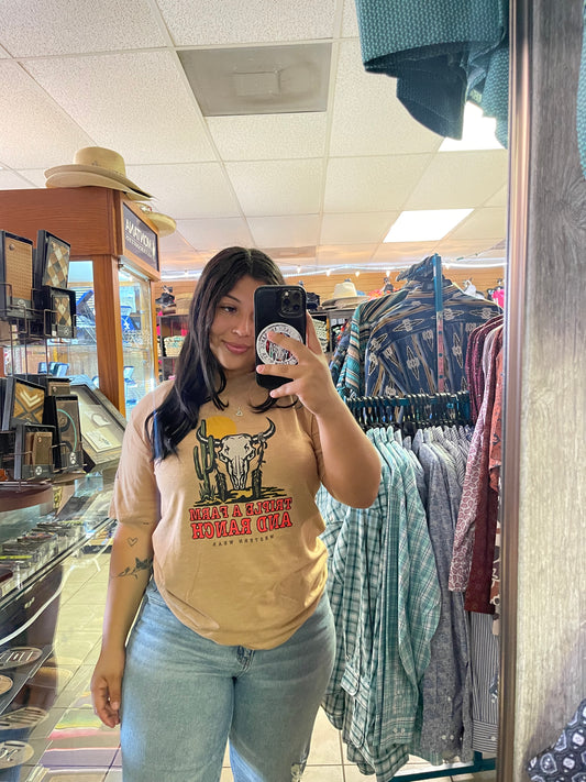 Triple A Bull Skull Desert Tee (Rust)