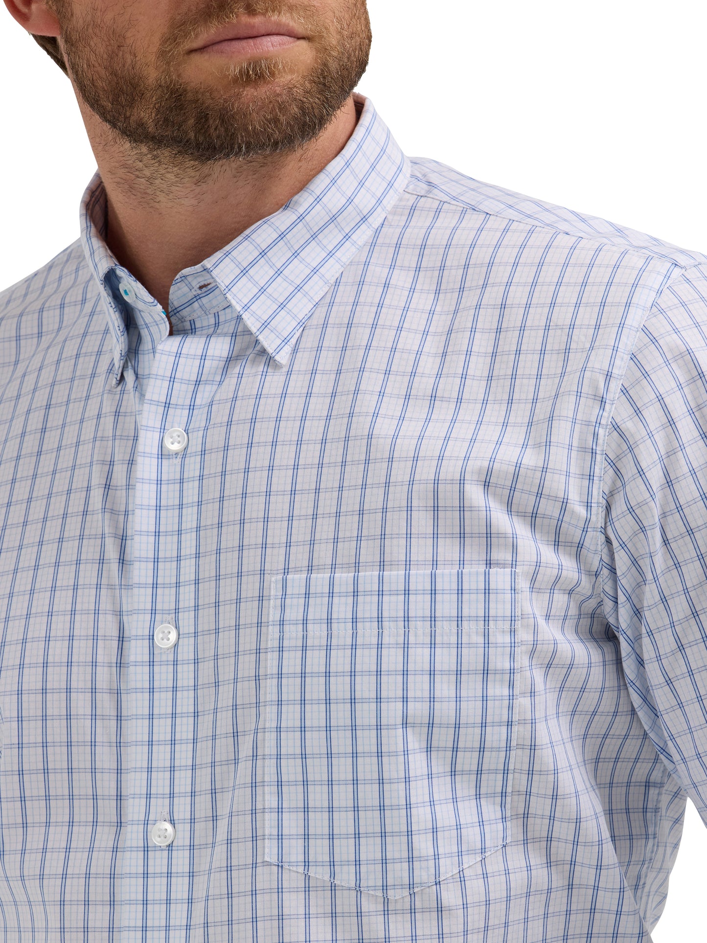 Men’s Wrangler COJO Plaid Light Blue Long sleeve