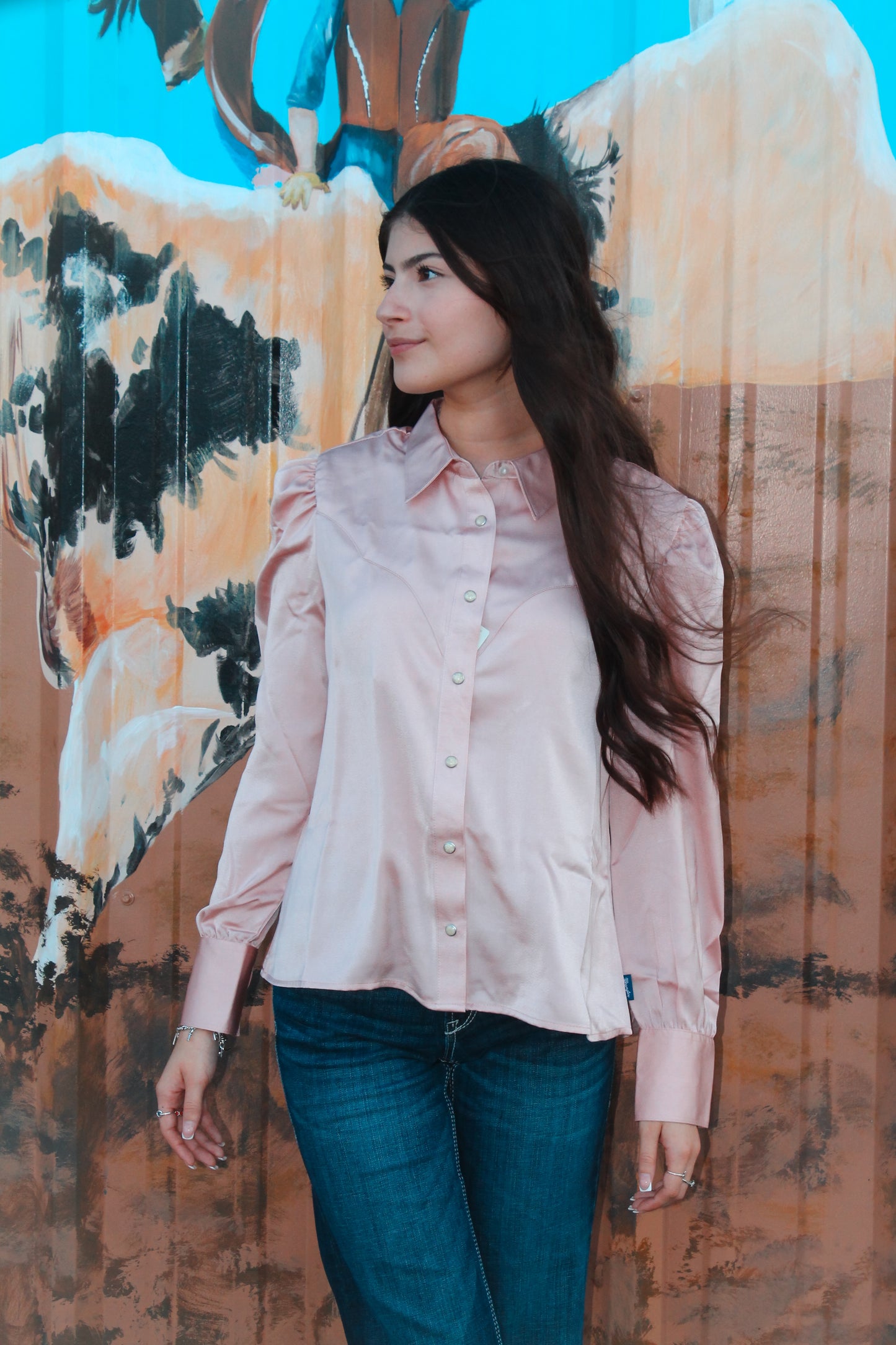 Wrangler Retro Pink Champagne Ls Pearlsnap