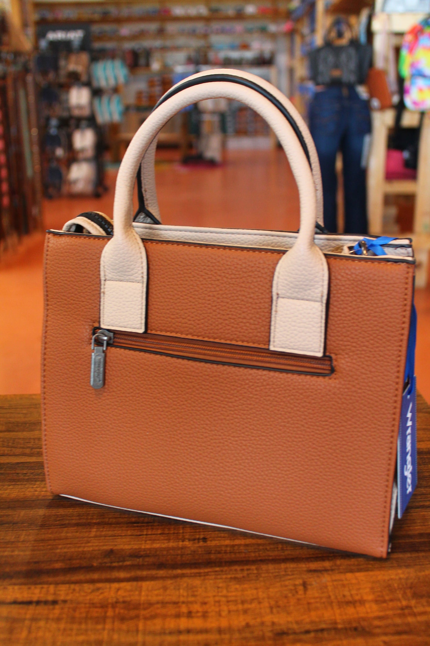 Wrangler Whipstitch Tote/Crossbody- Brown