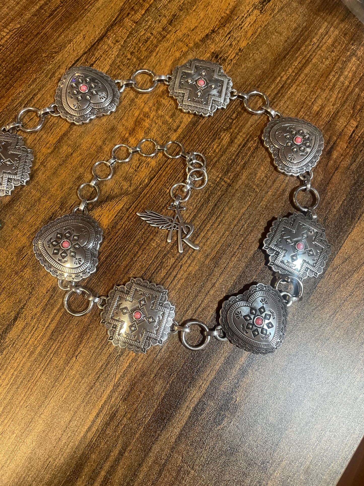 Girl's Aztec Hearts Concho Belt