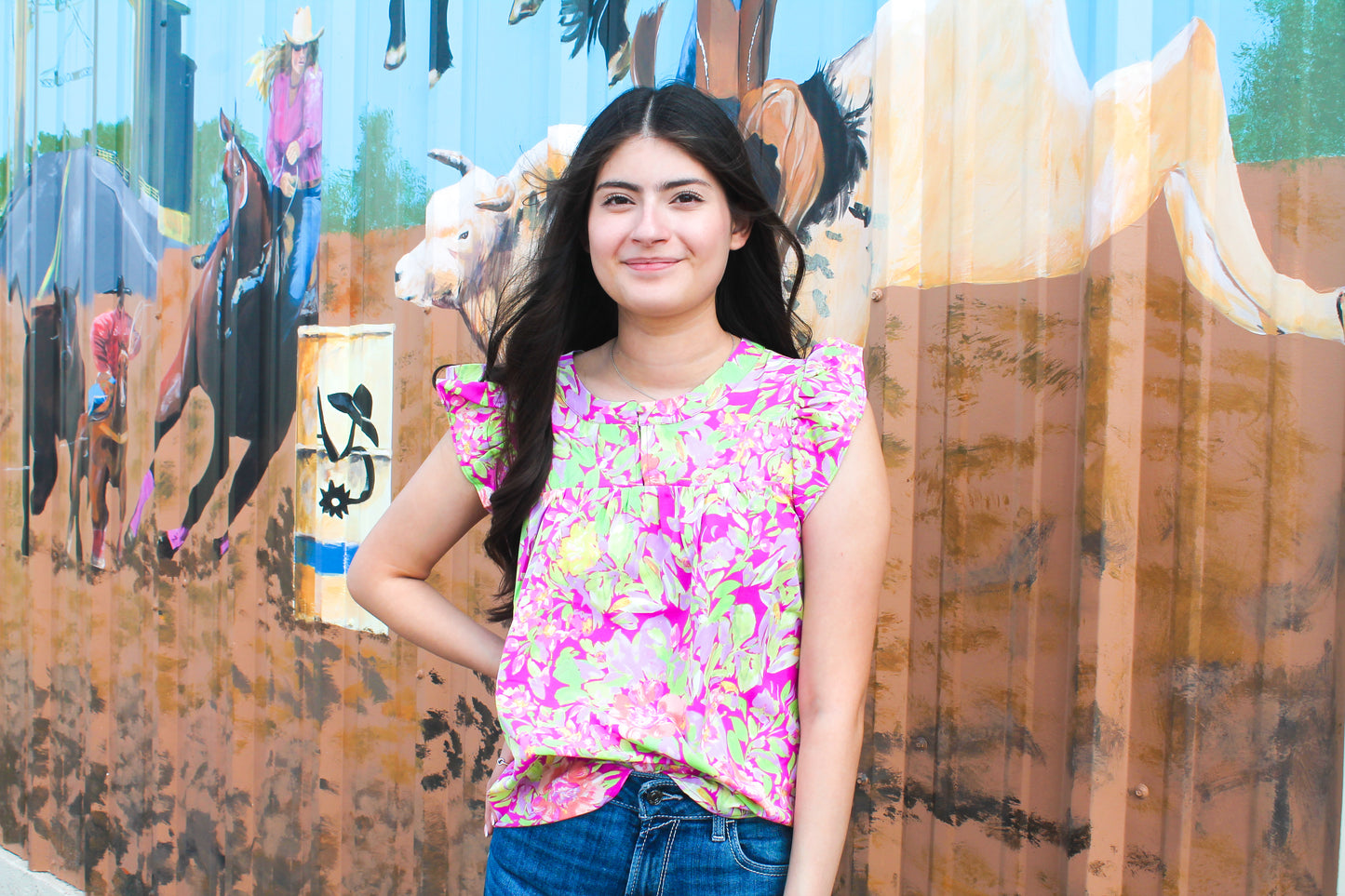 Magenta Garden Top