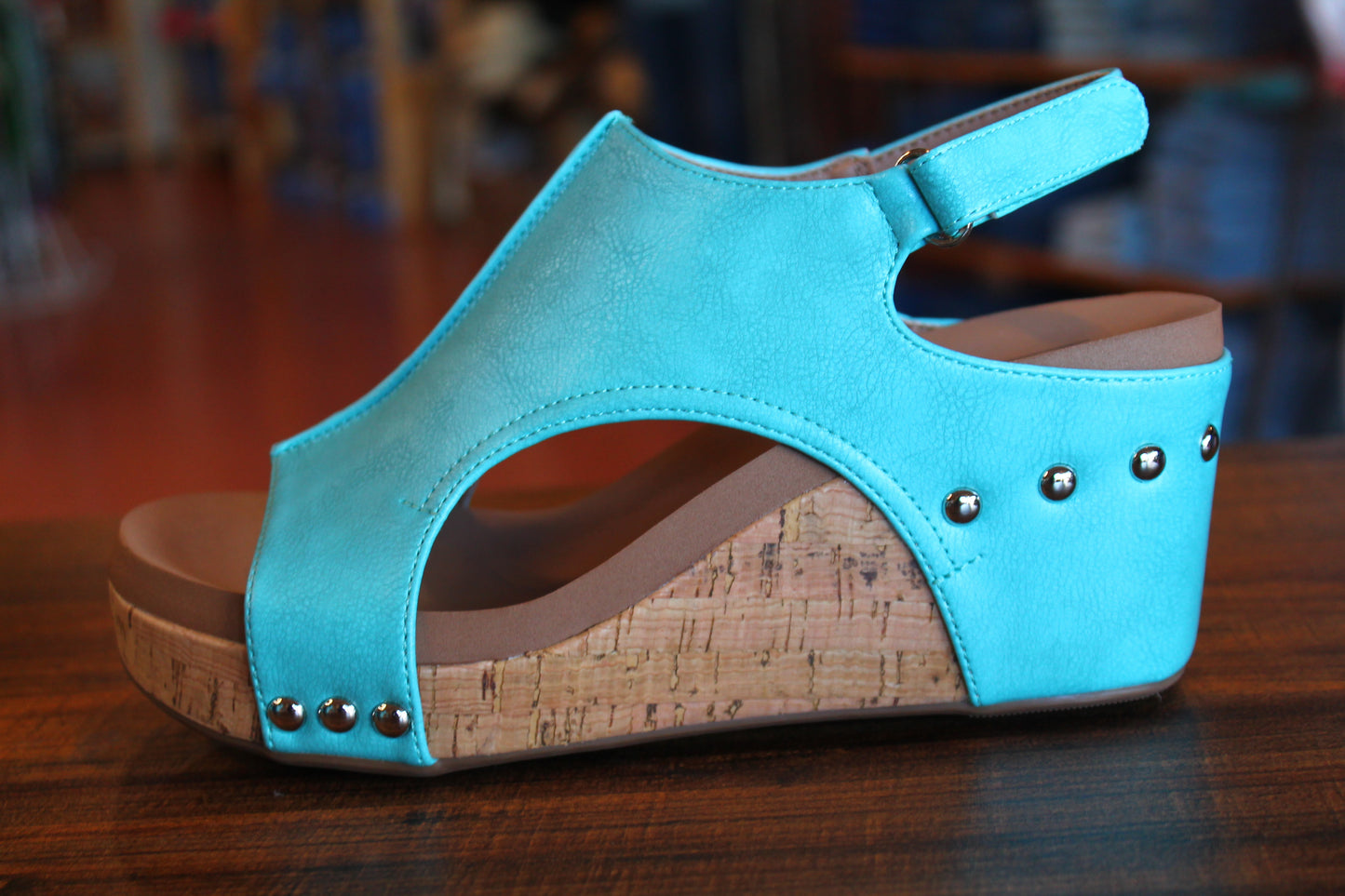 Carley Wedges- Teal