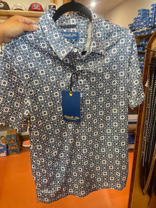 PANHANDLE Blue SLIM SS SNAP POLO