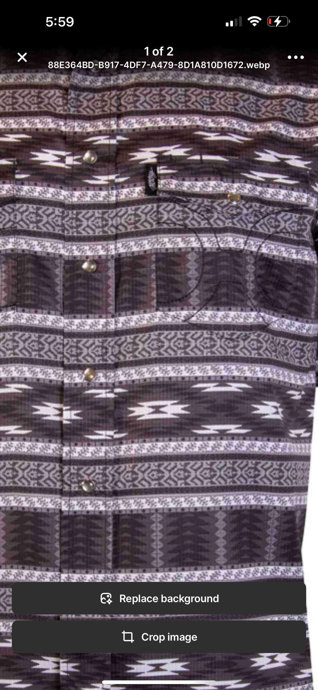"SOL" BLACK/AZTEC SHORT SLEEVE PEARL SNAP SHIRT