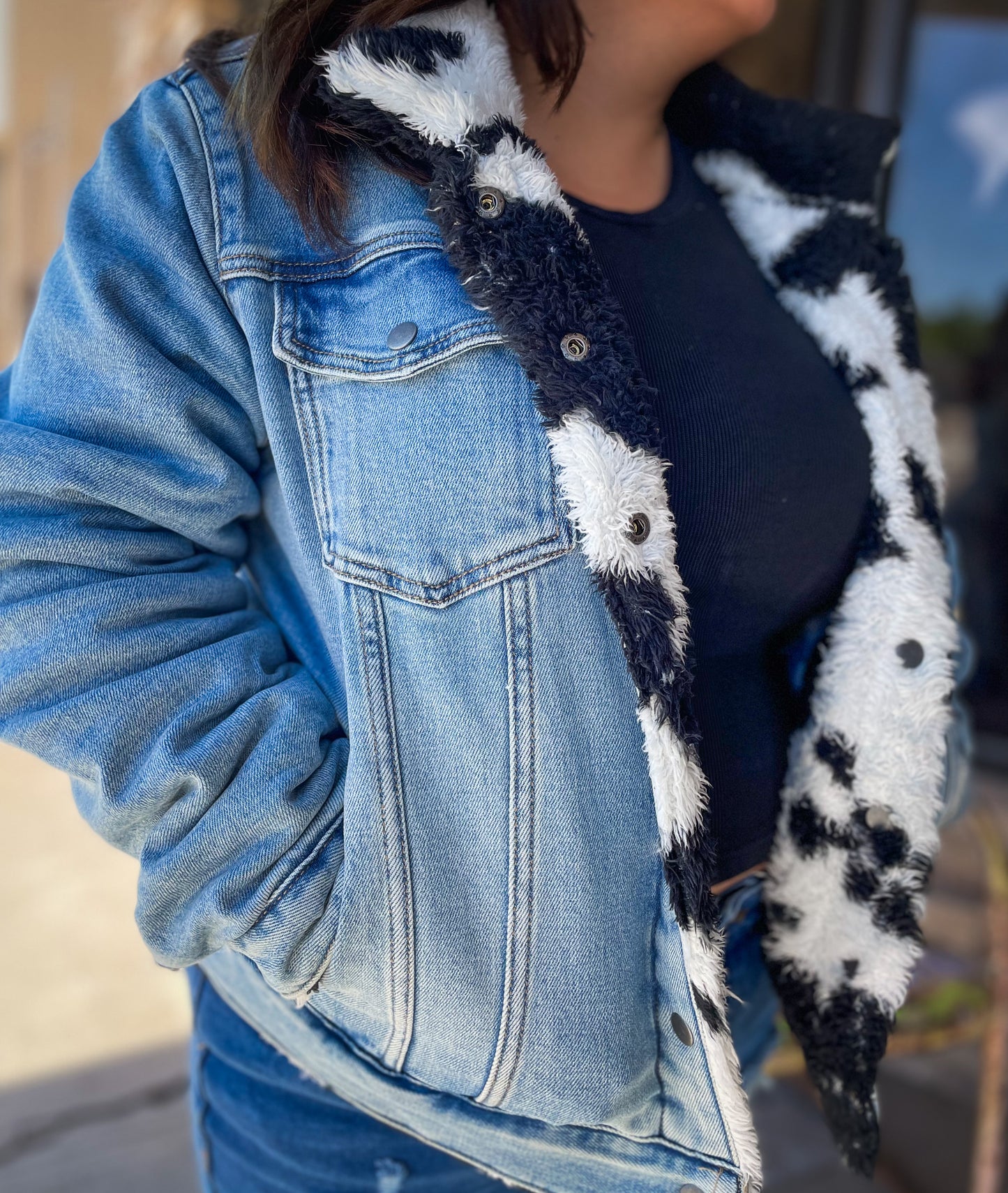 R&R Denim And Sherpa Reversible Jacket