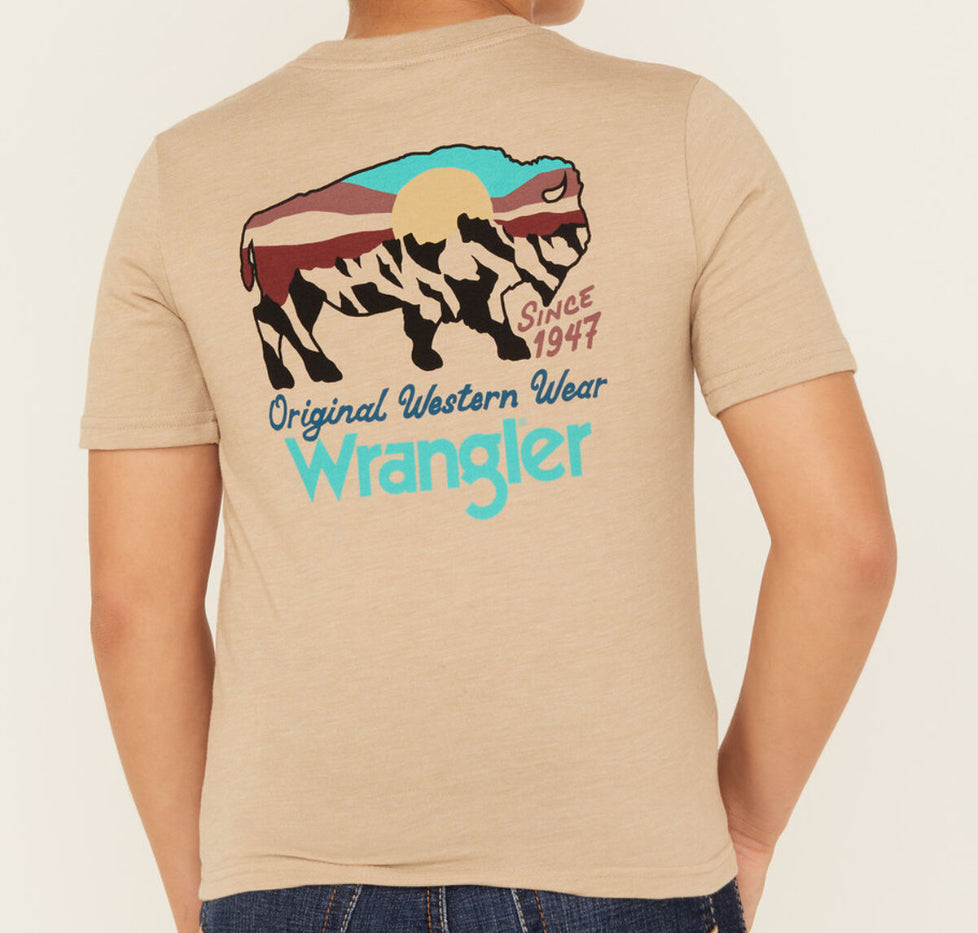Wrangler Scenic Bison Tee- Youth