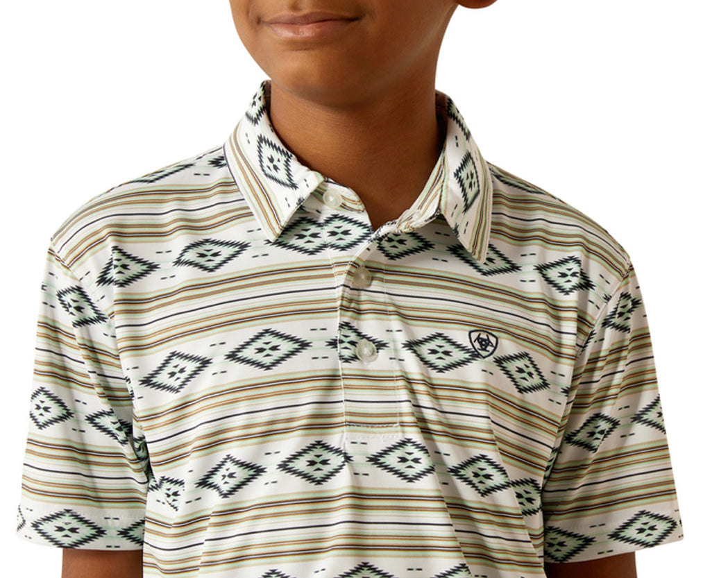 Boys All Over White Serape Print Short Sleeve