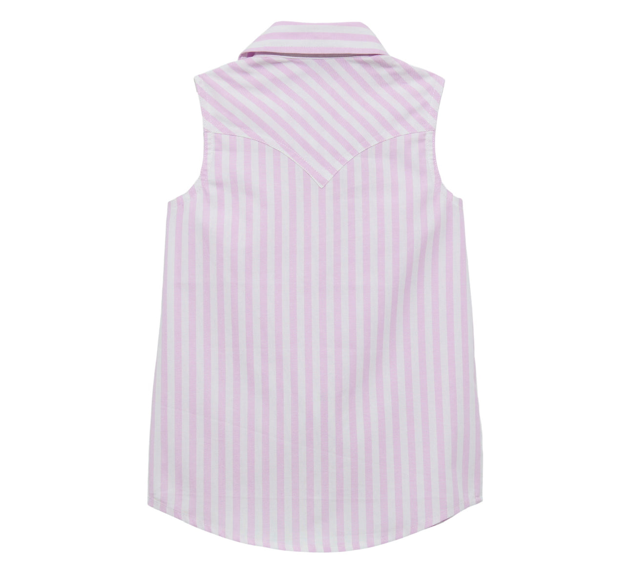 Wrangler Girl’s Lilac Pearl-snap Cut-Off Top