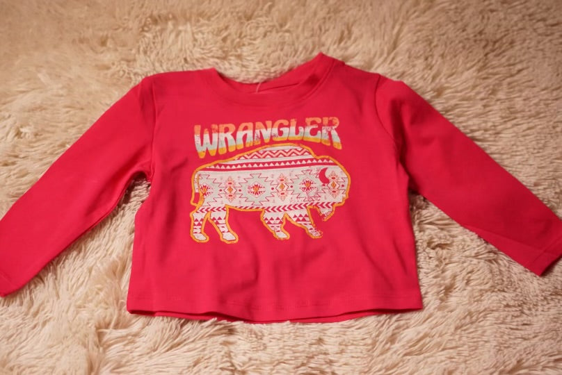 Wrangler Baby Girl's Pink Bison Tee