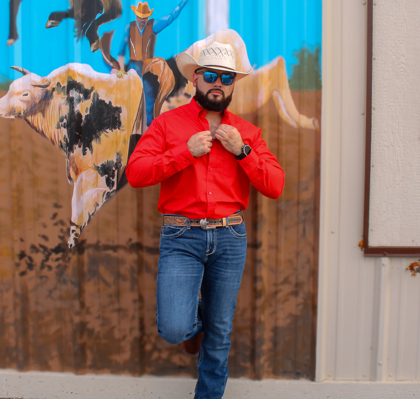 Ariat Men's Walen LS Button-up Shirt Red