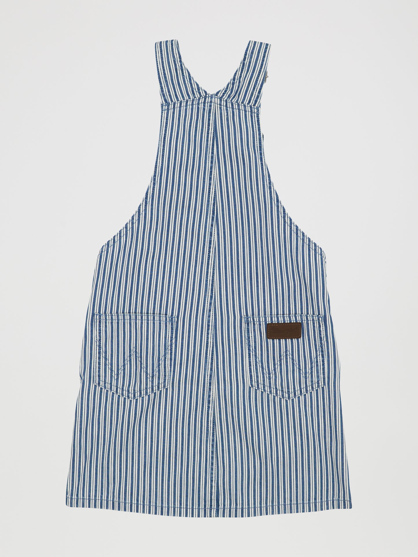 Wrangler West Retro Overall Skirt Striped Blue