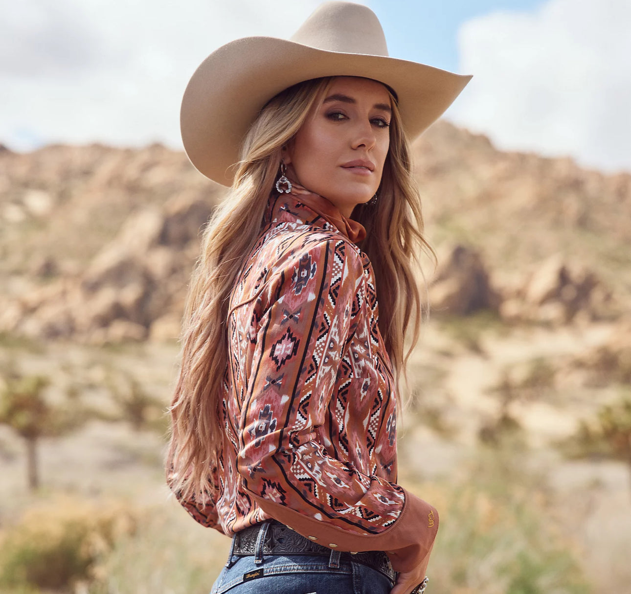 Lainey Wilson X Wrangler Chestnut Checotah Shirt