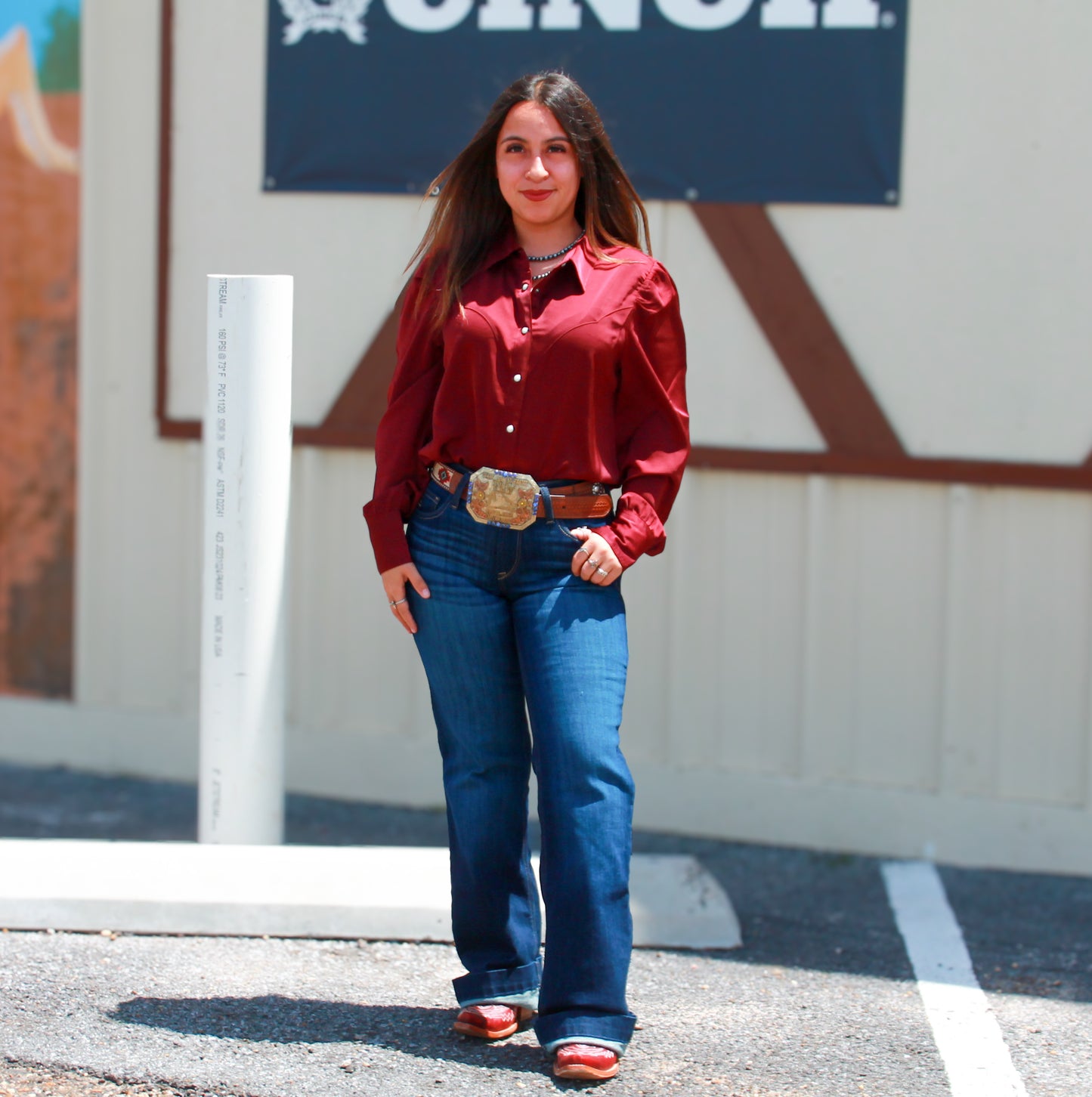 Wrangler West Satin LS- Maroon