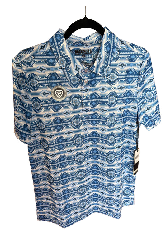 Rock&Roll Men's Bright Blue Polo