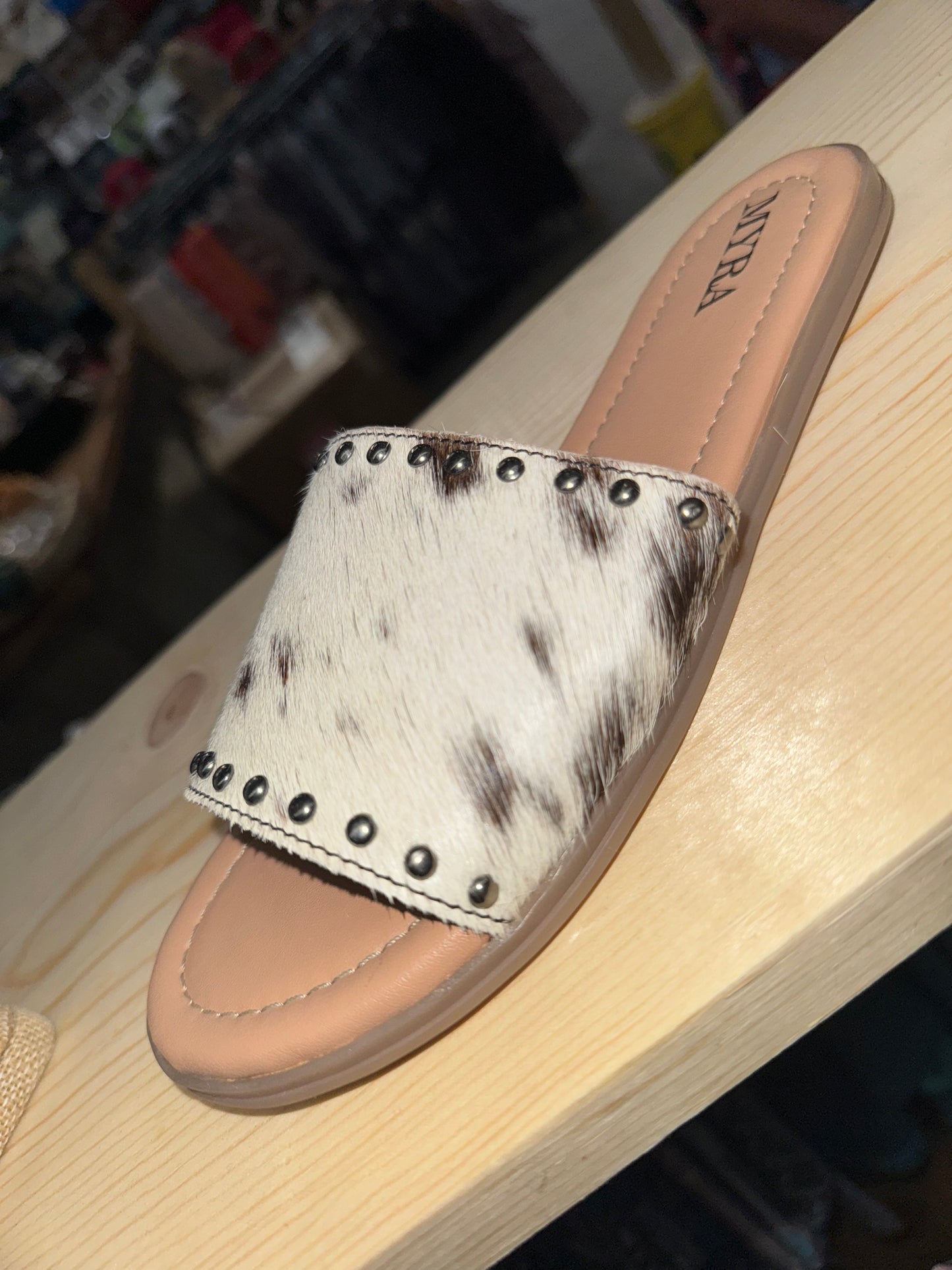 Myra Lettie Ridge in Dark Hide Sandals
