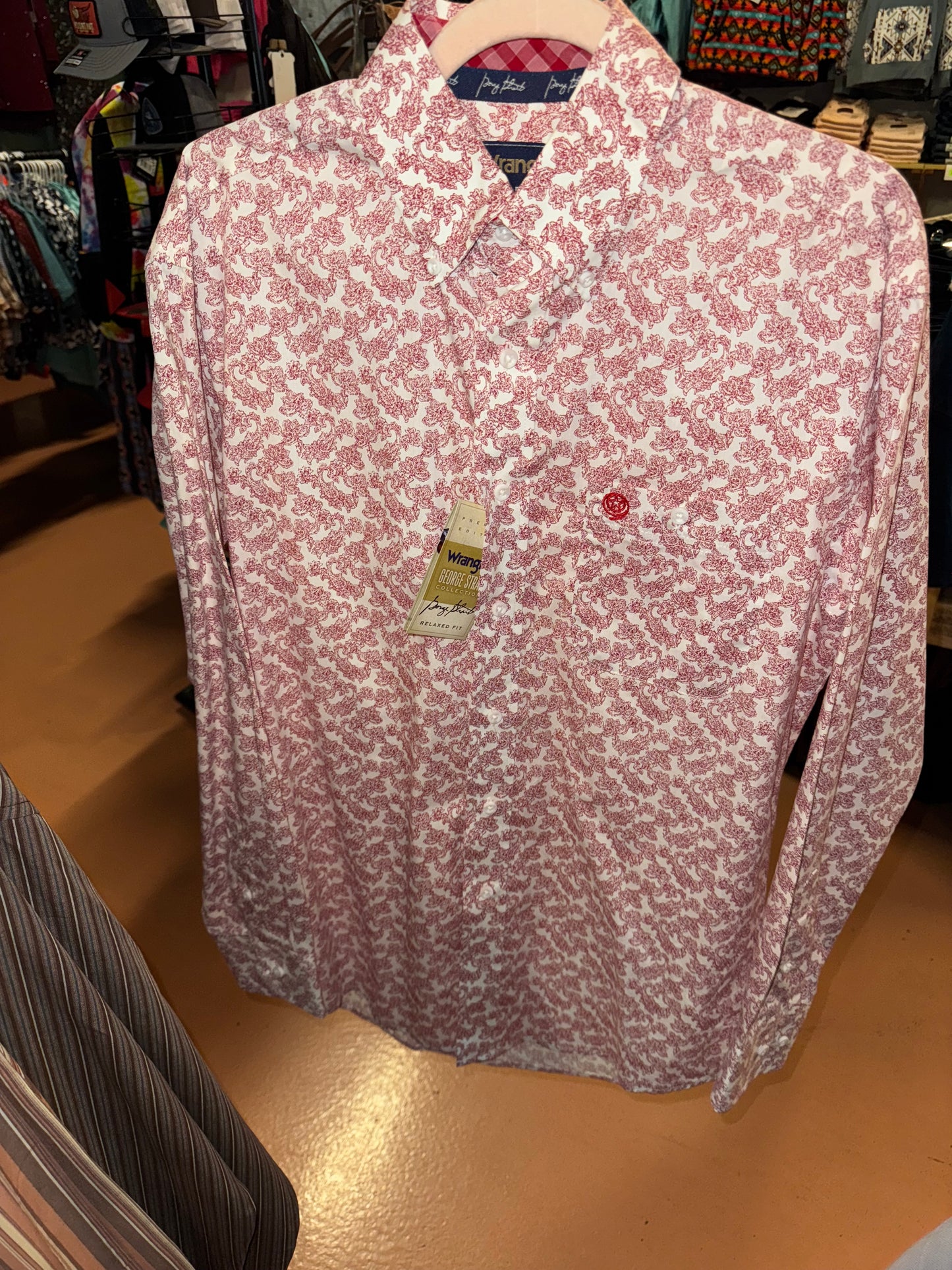Wrangler George Strait Red Paisley L/s Button up