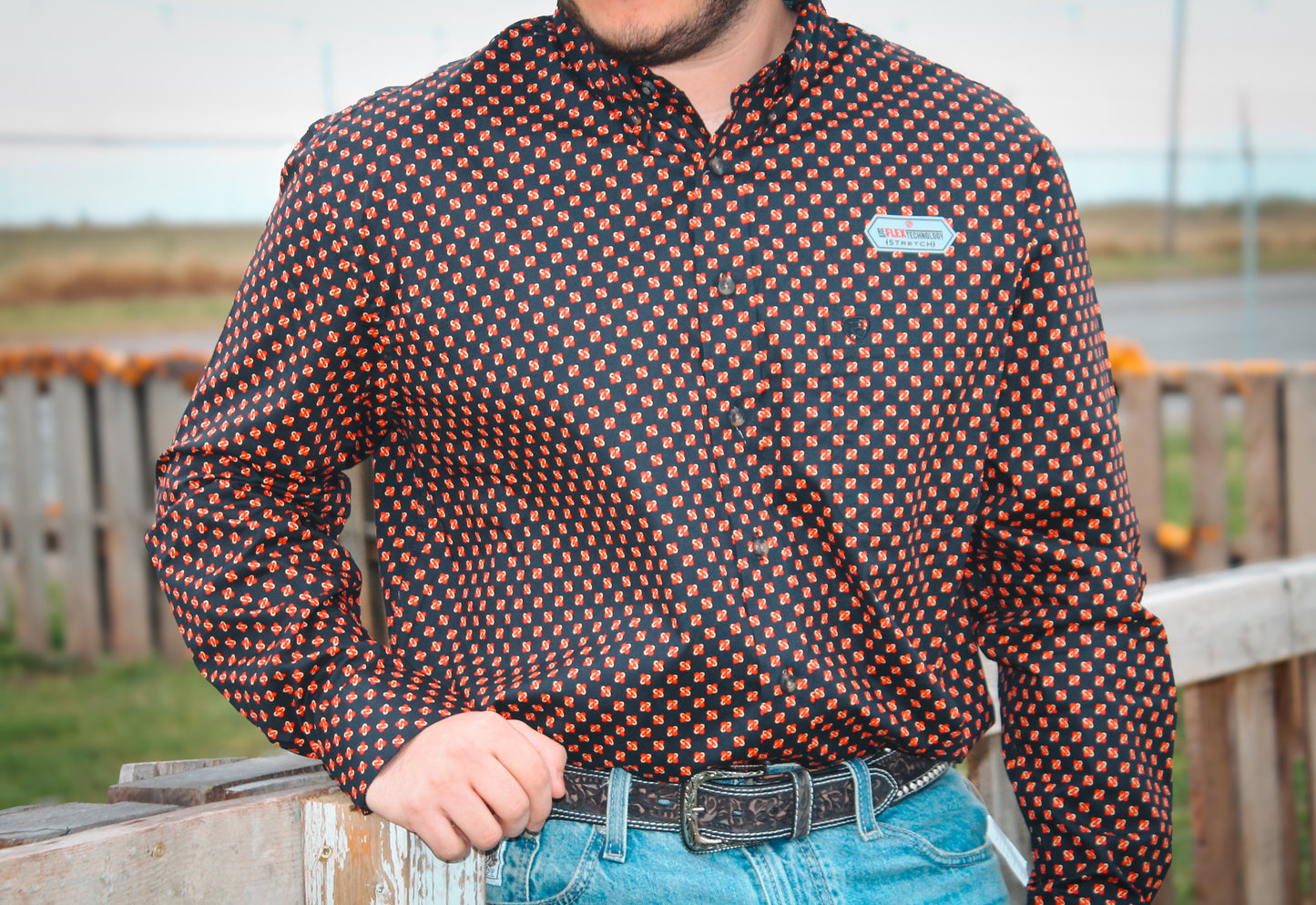 R&R Men’s Cardinal L/S Button-up