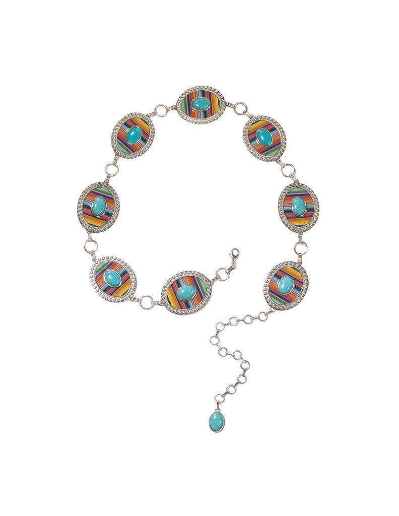 Serape Silver Chain Belt