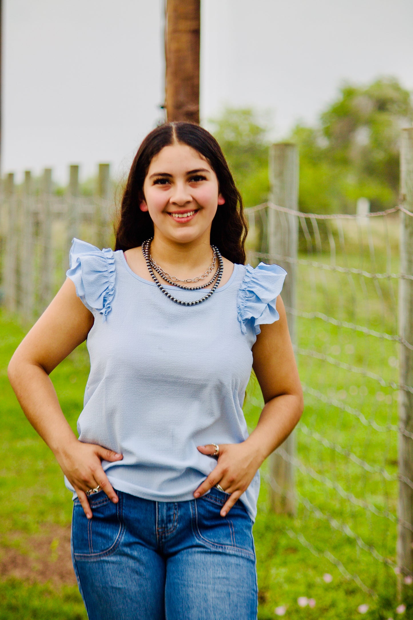 Blue Butterfly Top