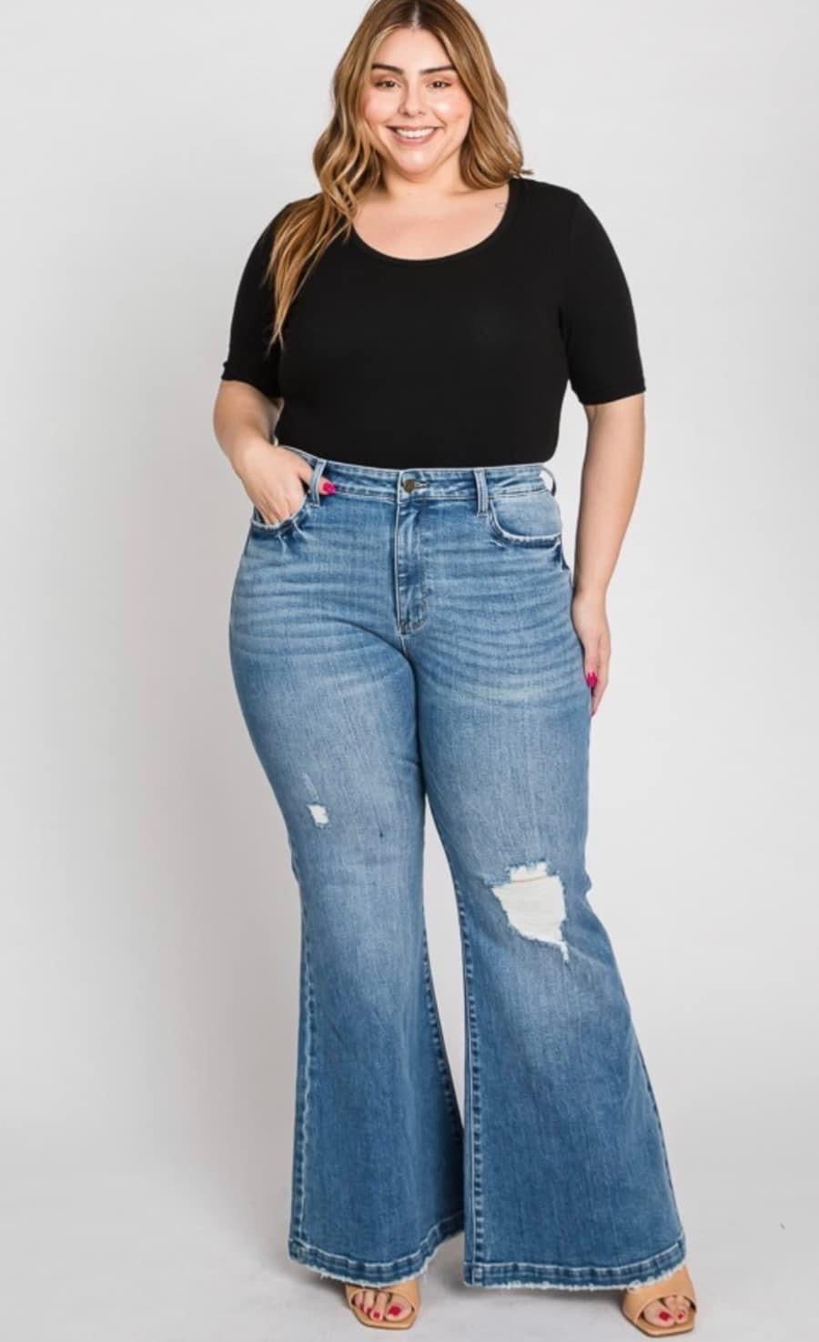 Petra Super High-rise 70's Flares - Plus Size