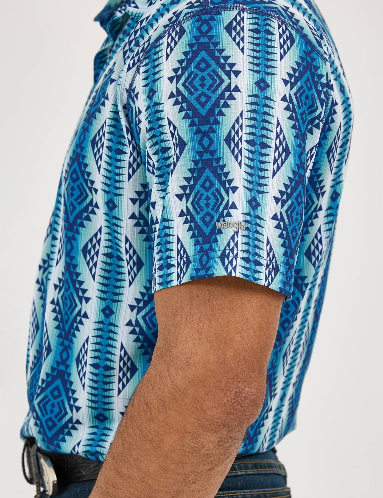 Wrangler Men’s Blue Sea Aztec Polo