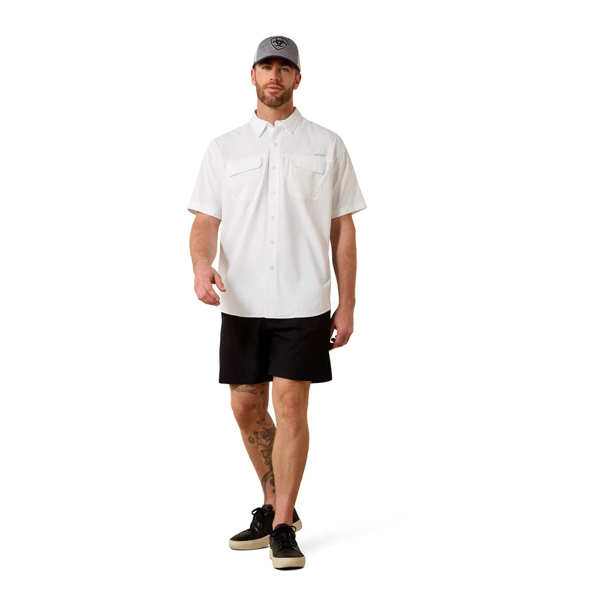 Ariat Men's VentTEK Outbound White Classic Fit Short-Sleeve Button Up Shirt 🤠