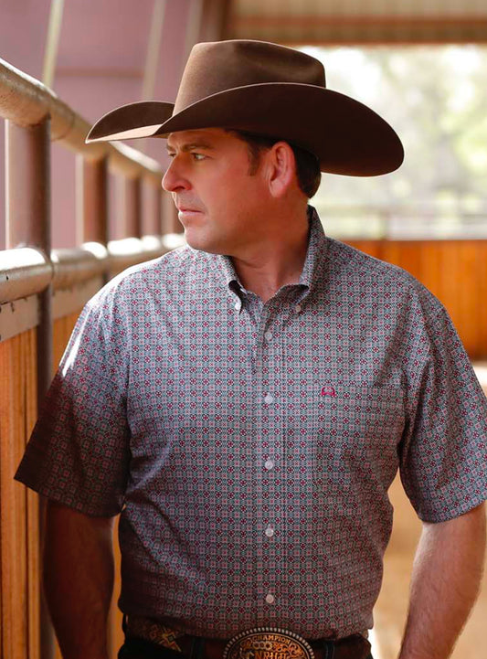 Cinch Arena Flex Geo S/S- White