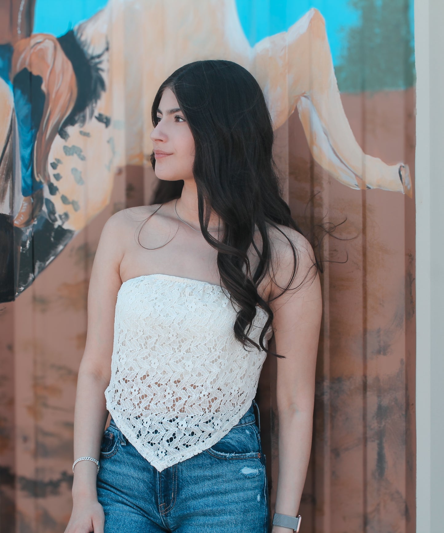 R&R Women's Lace Bandana Top