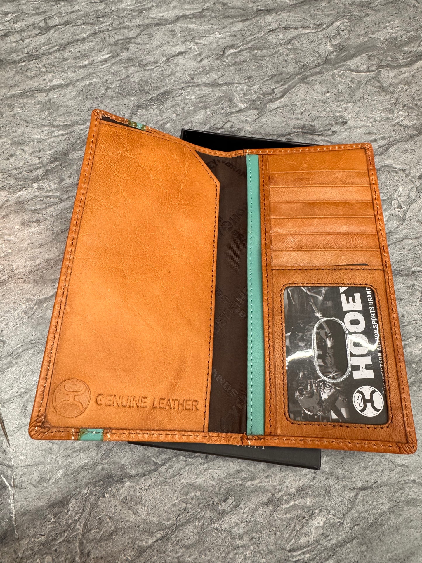 Turquoise Aztec Inlay Rodeo Wallet