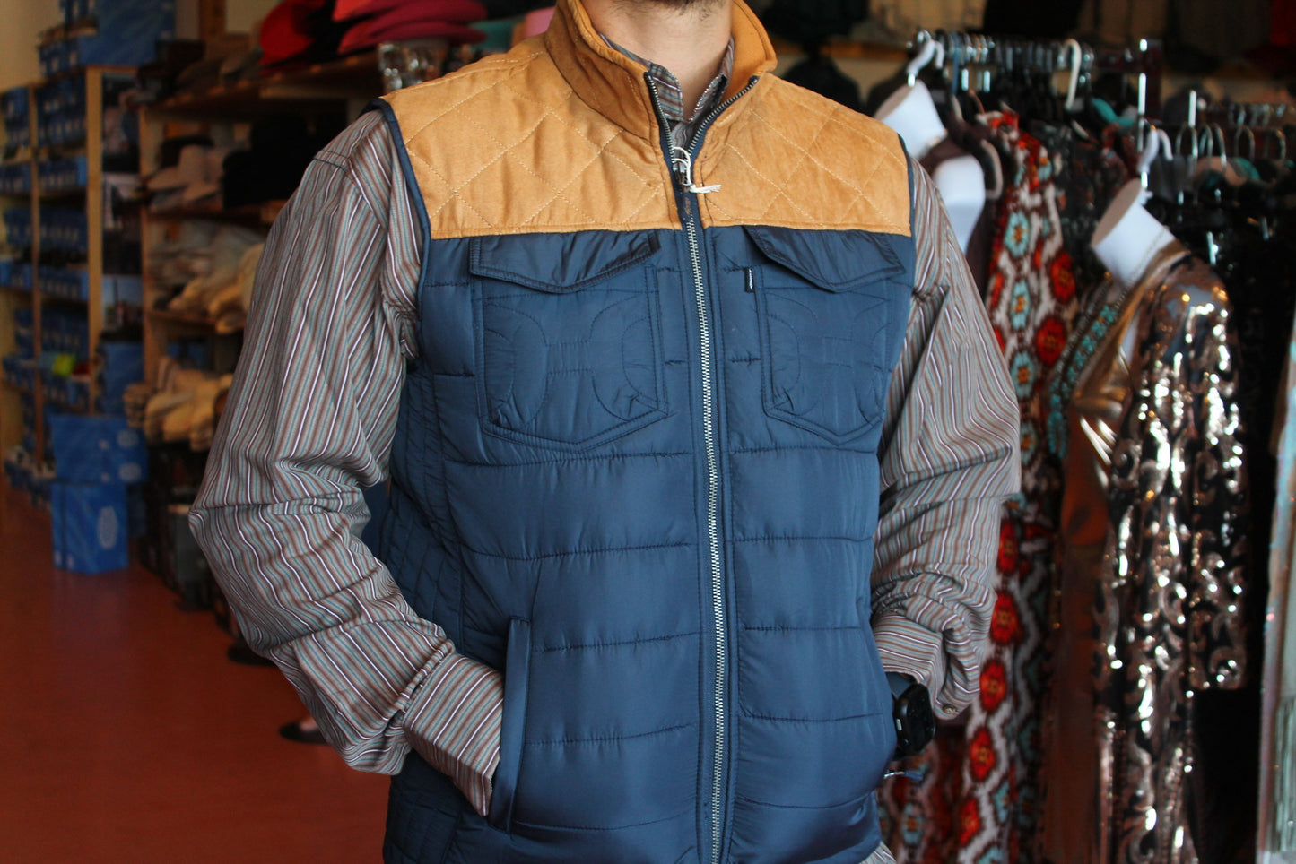 Hooey Men’s Navy/Tan Vest