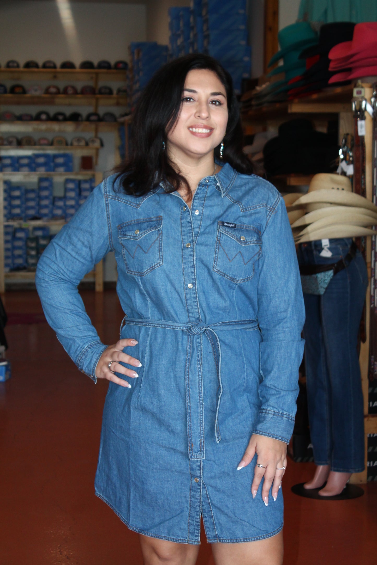 Wrangler Retro LS Denim Snap Dress