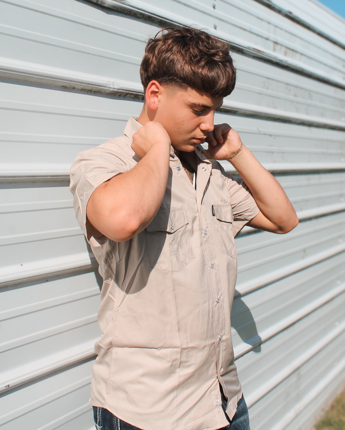 Hooey Men's Sol Pearl-Snap in Tan