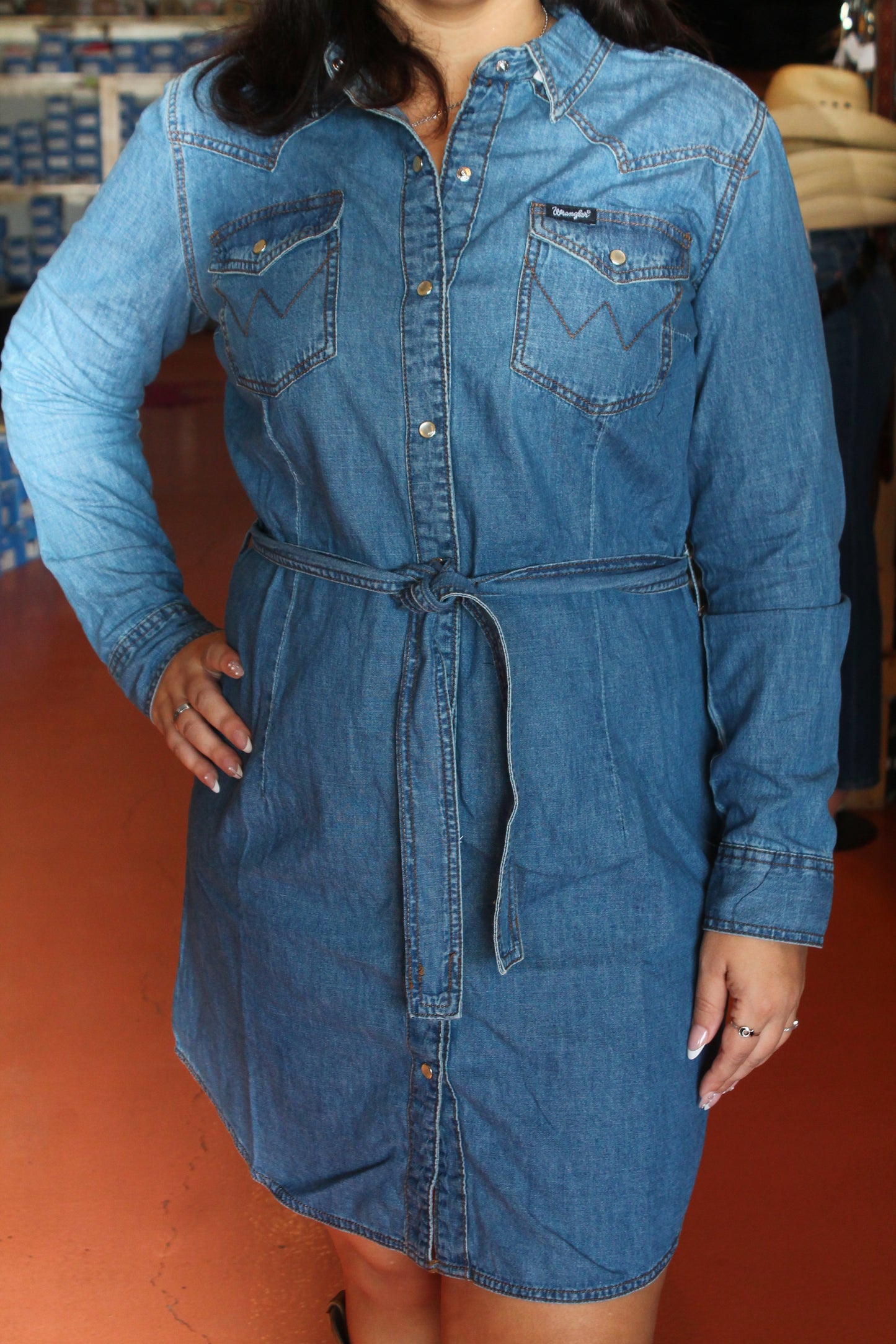 Wrangler Retro LS Denim Snap Dress