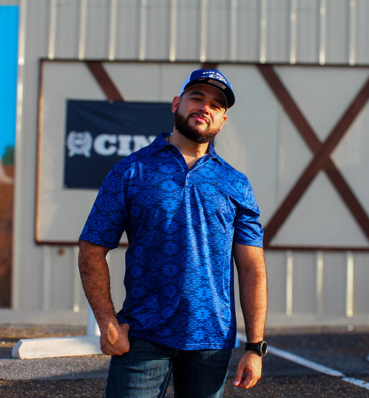 Cinch Arena Flex Polo- Aztec Royal