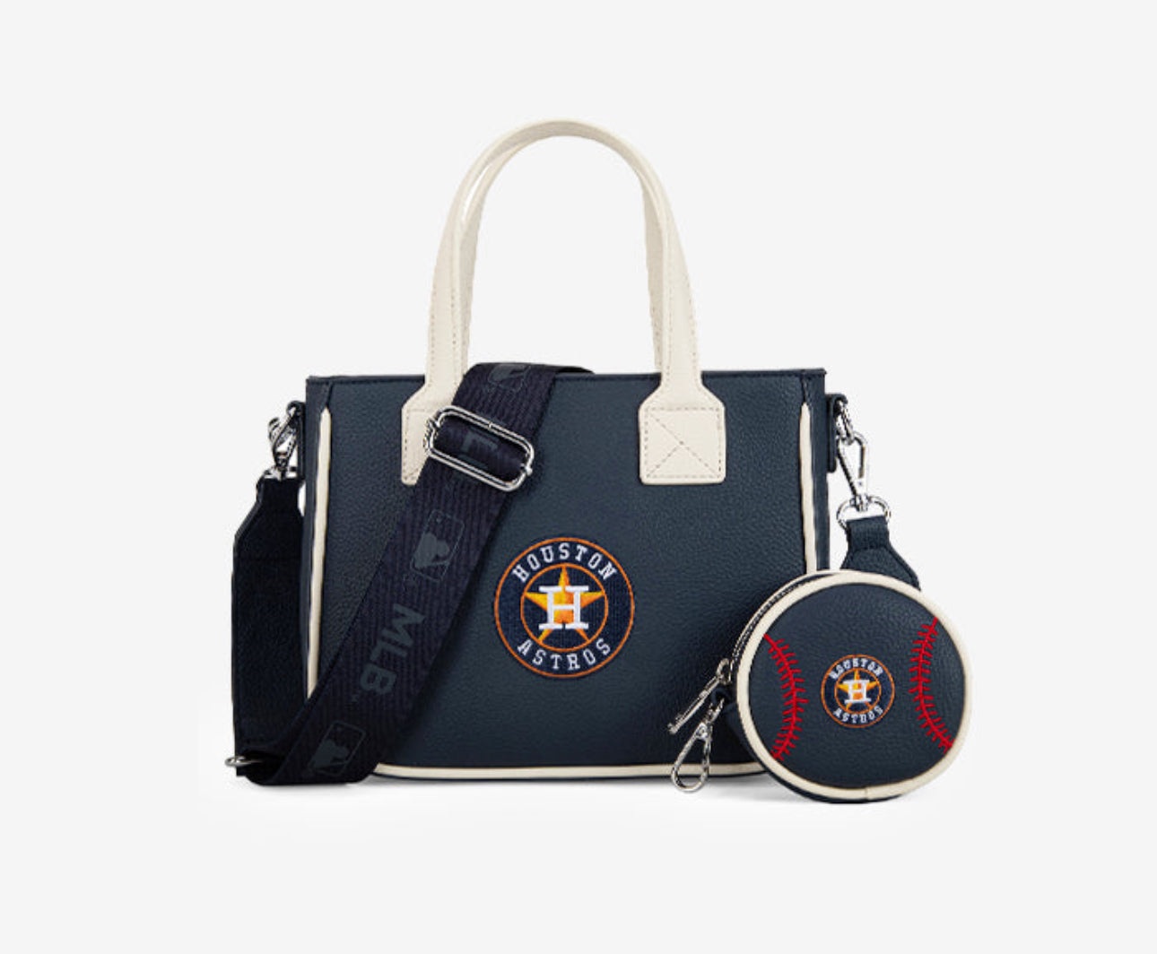MLB HOUSTON ASTROS TEAM TOTE WITH BASEBALL COIN POUCH