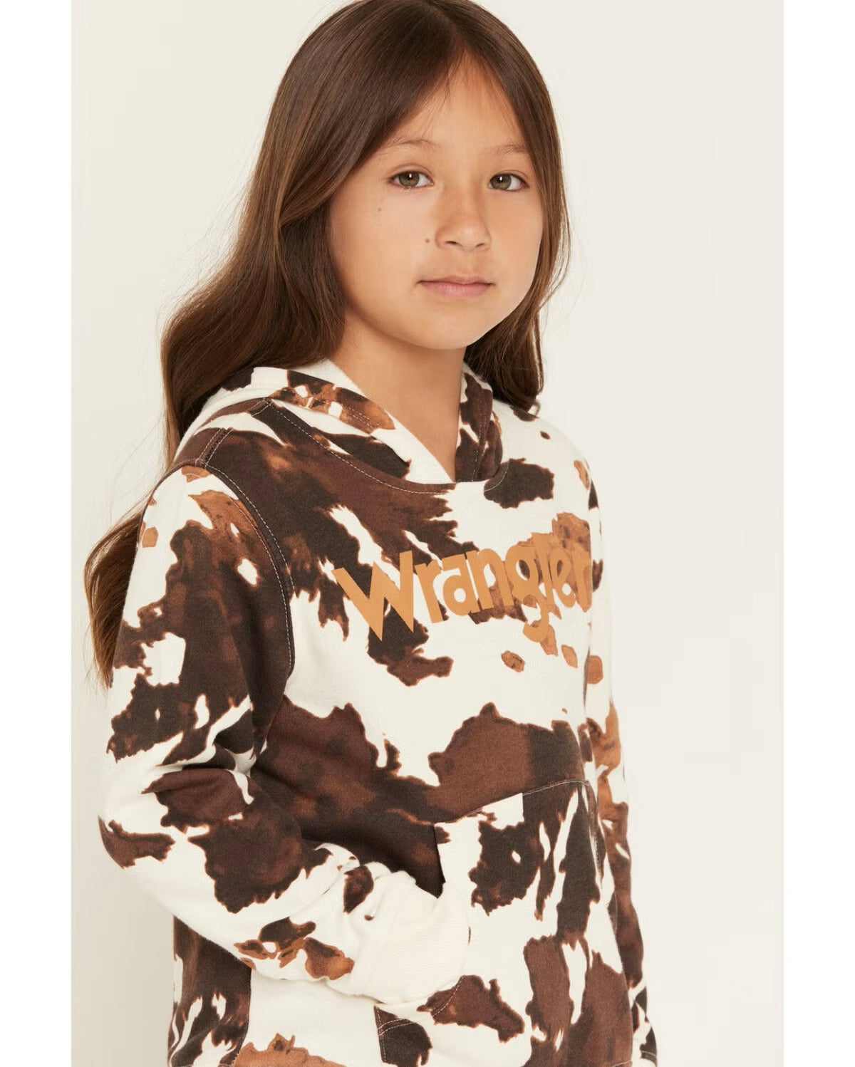 WRANGLER GIRLS' COW PRINT LOGO HOODIE