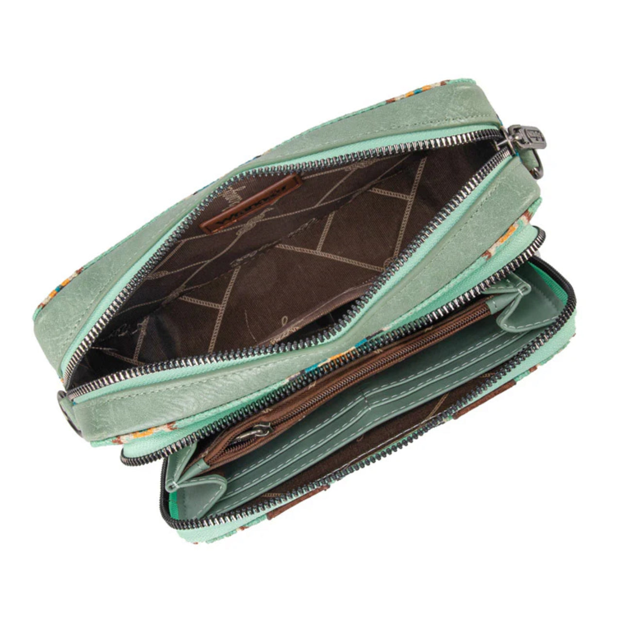 Wrangler Green Crossbody Aztec Print - Ladies Purses - Wg2207-3003Gn