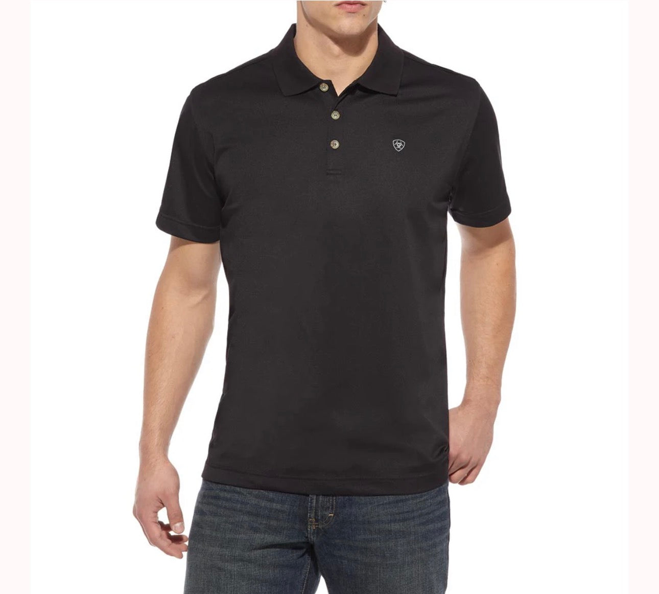 Ariat Mens Short Sleeve Tek Polo Shirt Black - 10009062