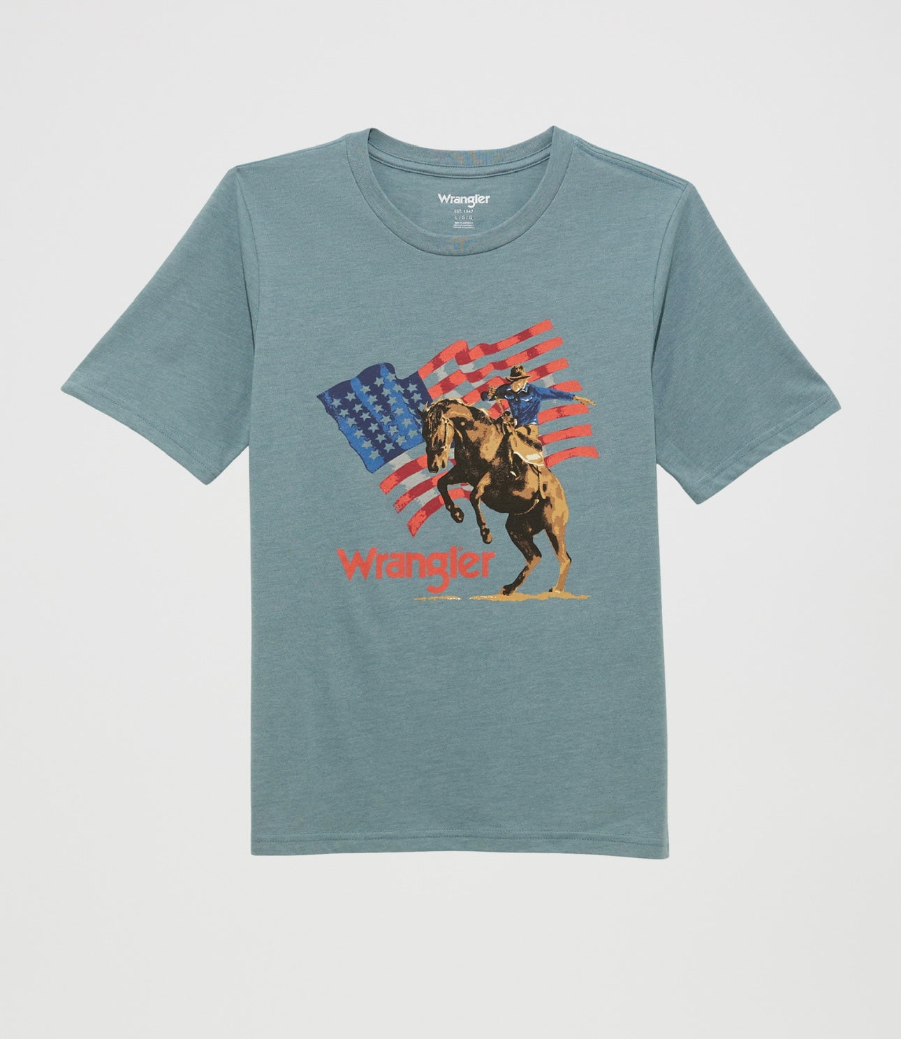 Wrangler Boys Green/Grey American Cowboy Tee
