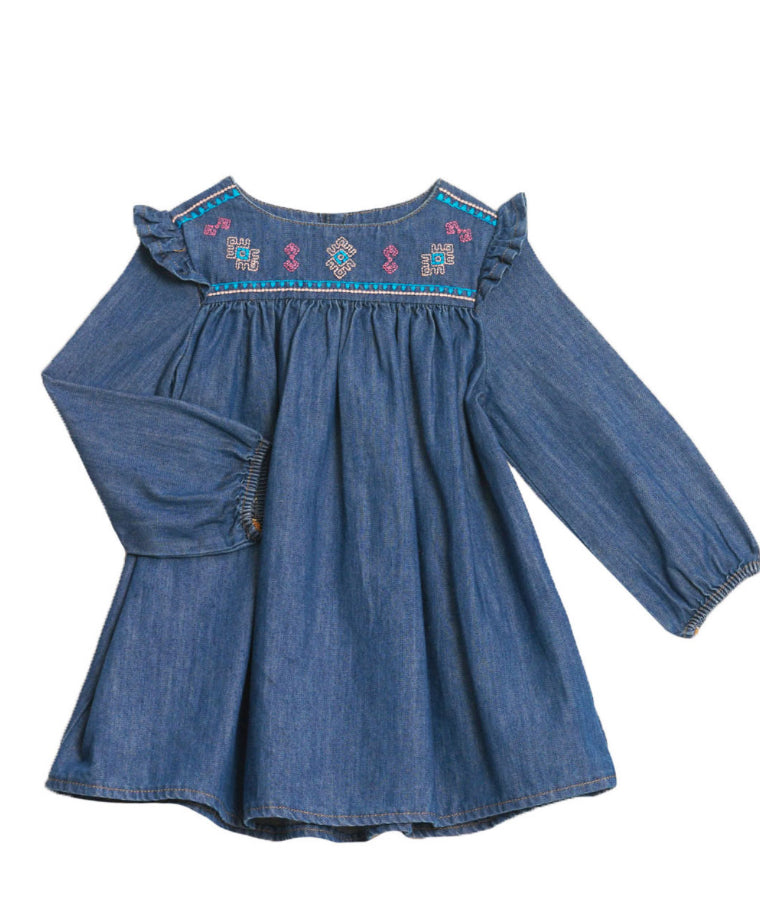 Wrangler West Denim Embroidered Dress Toddler/Infant Triple A Farm & Ranch, LLC Wrangler West Denim Embroidered Dress Toddler/Infant Triple A Farm & Ranch, LLC