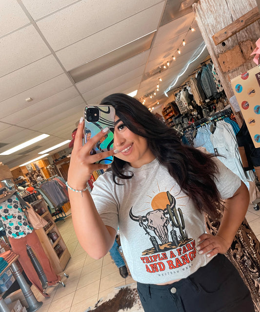 Triple A Bull-skull Tee (Grey)