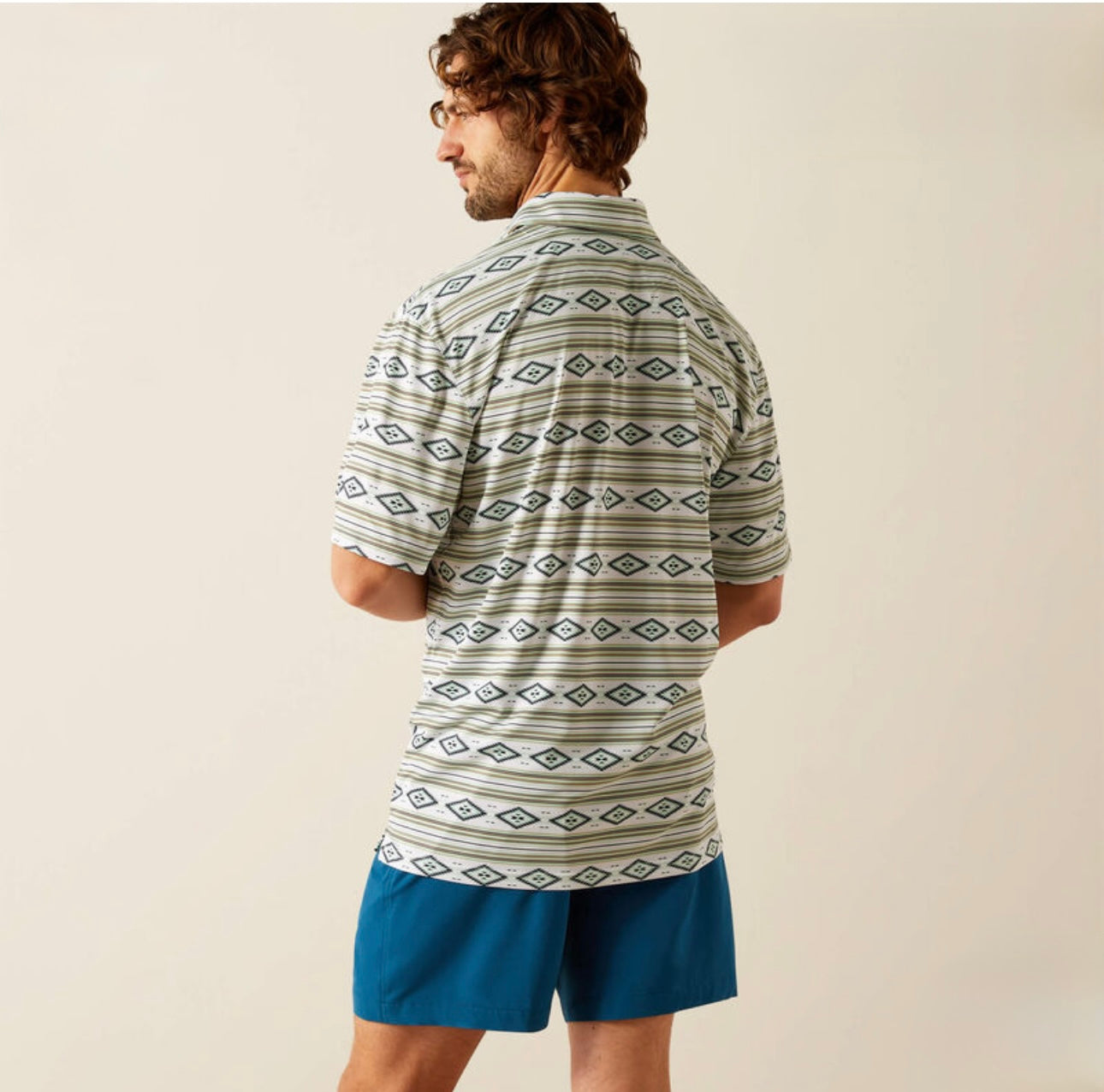 Men’s Ariat White Serape Polo