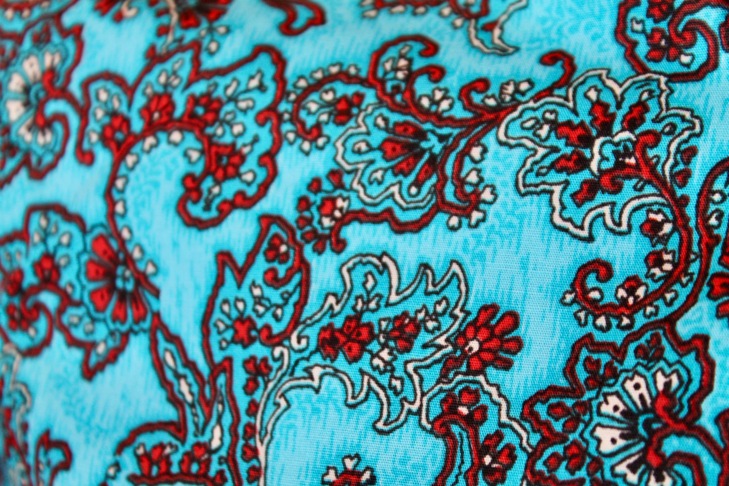 Rock & Roll Paisley Button Up- Bright Turq