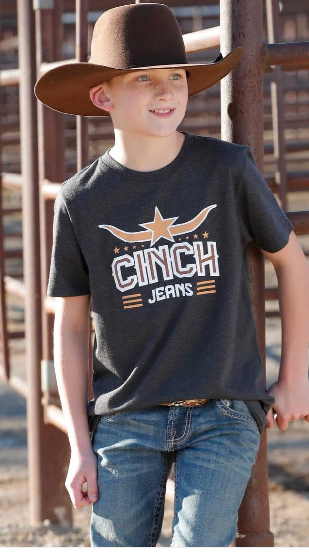 BOY'S CINCH JEANS TEE - CHARCOAL - (MTT7670152)✅