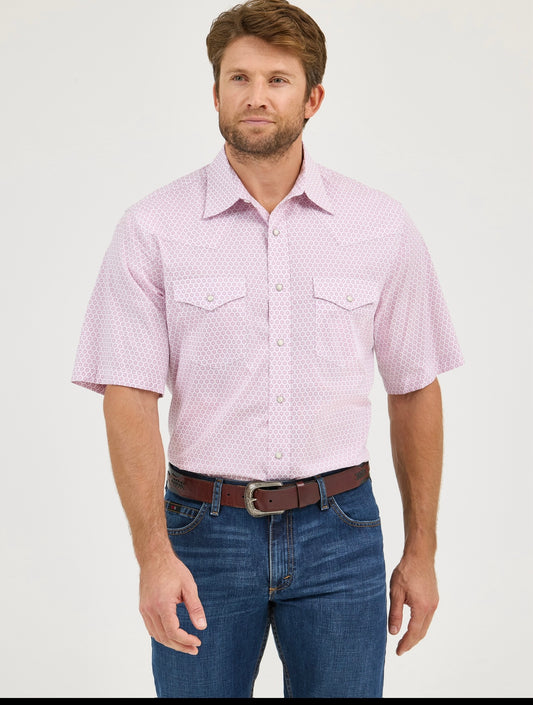 Wrangler Men’s SS Snap Pink Hands